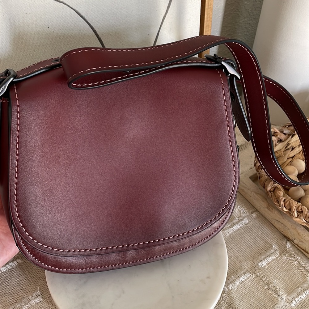 Coach 1941 Saddle Bag 23 Glovetanned Leather Purse Oxblood 20115